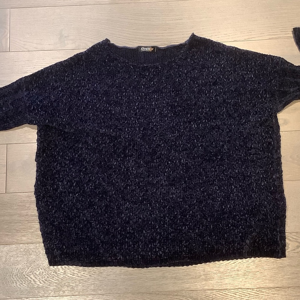 Cozy Dark Blue Textured Sweater